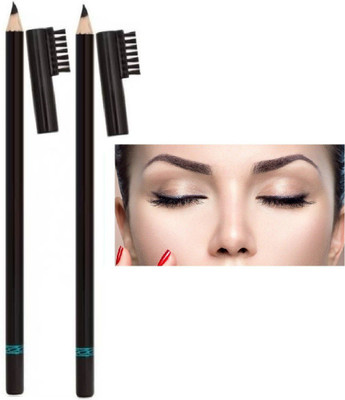 Yuency 2 in 1 Dual Function Eyebrow Pencil with pencil kajal(black)