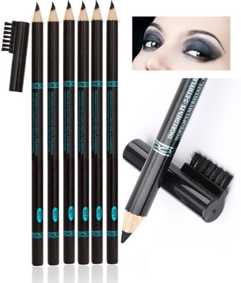 YAWI Best Bold Black Eye Brow Pencil|Long Lasting & Water Proof Set Of 6(Black)