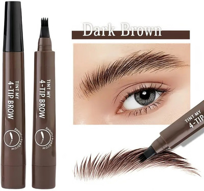 MYEONG Eyebrow Pen, Water & Smudge-proof, Denser & Fuller Brows, One Swipe Application(Brown)