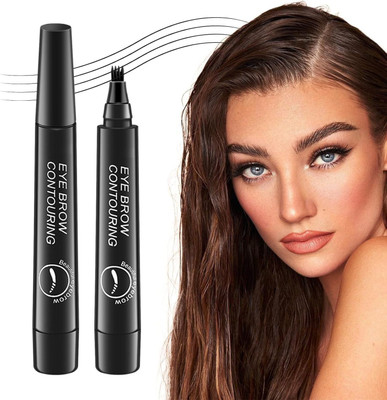 Etszaz 4 Tip Microblade Eyebrow Pen for Denser & Fuller Eyebrows(Black)