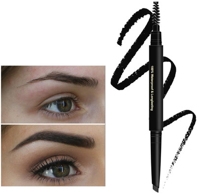 GULGLOW99 Eyebrow Definer Pencil with Spoolie Natural Looking Brows(BLACK)