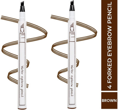 GULGLOW99 4 Tip Microblading Eyebrow Pen Long-Lasting Soft Brown Pen Combo(BROWN)