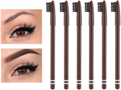 YAWI Water Proof Long & Lasting Make up Eye brow pencil Combo 6 pcs(Brown)
