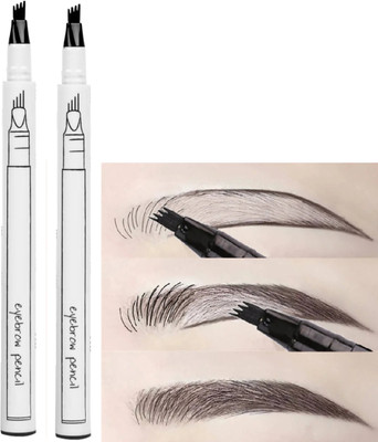 ADJD Tattoo Eyebrow Pen Four Tips Long-Lasting Waterproof Brow And Tint Dye(BLACK)
