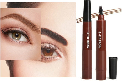 manasona New 4 Tip Eyebrow Pen For Womens 2.5 g(Brown)