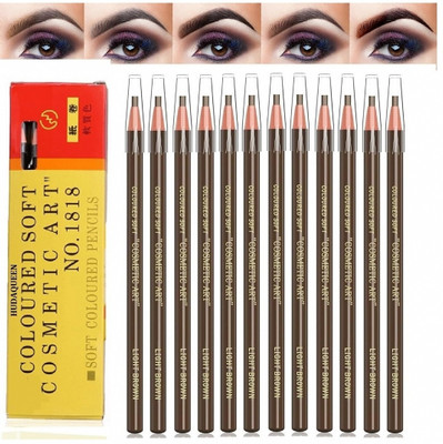 HUDAQUEEN Set of 12 Brown Eyebrow Pencil High Definition Brow 1818(Brown)