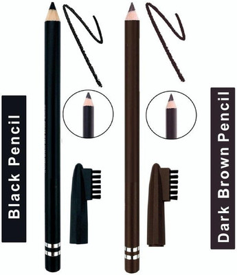 Aylily SMUDGE PROOF BLACK & BROWN EYEBROW PENCIL BEST QUALITY(BLACK, BROWN)