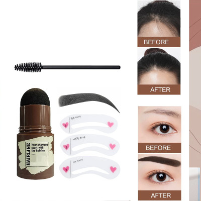 YAWI Eyebrow Stamp Shaping Kit, One Step Brow Stamp Waterproof Hairline Brow Stamp Eyebrow Stencil(3)