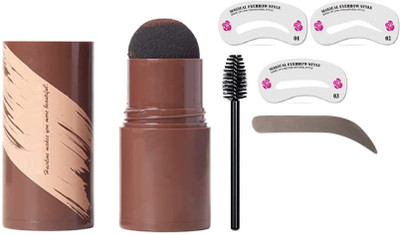 YAWI Eyebrow Stamp Shaping Kit Eye Brow Gel Stamp Makeup Kit with 3 Eyebrow Eyebrow Stencil(3)