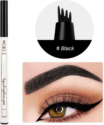 GABBU Waterproof 4 Point Eyebrow Pencil Black - Microblading Fork Tip Tint Pen Eyebrow Stencil(1)