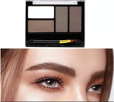 Jiwoo 4 in1 Eyebrow Color Powder Cake Palette With Brush Eyebrow Eyebrow Stencil(1)