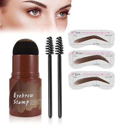 Libline 3 Eyebrow Stamp Stencils Kit and 2 Eyebrow Brushes Eyebrow Stencil(3)