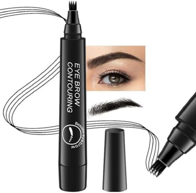 Emijun 4 Micro-Fork Eyebrow Pen | Eyebrows Liquid Makeup Eyebrow Stencil(1)