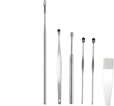 JINELZA 6 Pcs Ear Pick with Storage Box Earwax Removal Earpick Ear Cleansing Tool Set Eyebrow Thread(16 cm, Pack of1)