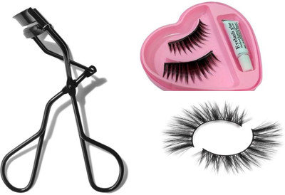 MISTY ALLE pack of 2 pair eyelashes with 1 eyelash curler