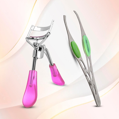 SCN BEAUTY Eyelash Curler & Tweezer Set – Gentle Curl & Hair Removal Tool
