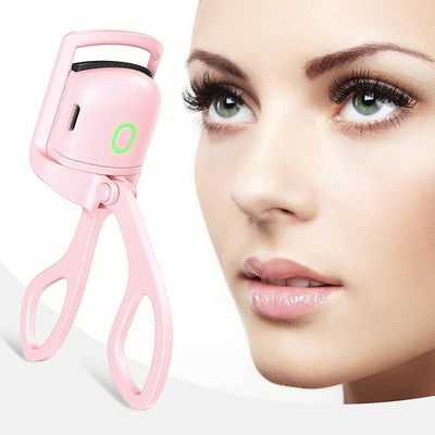 MOSHTU Long-Lasting Heated Eyelash Curler for Natural Lashes Handheld Eyelash Curlers