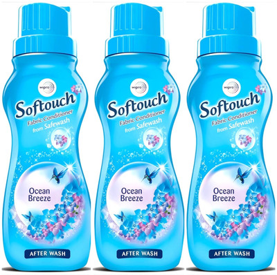 Softouch Ocean Breeze Liquid Fabric Conditioner Pack of 3.(3*200ml)= 600ml.(3 x 200 ml)