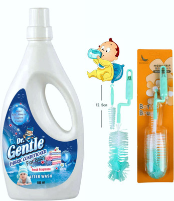 DOCTORGENTLE Baby fabric conditioner With Baby Feeding Bottle Cleaning Brush(2 x 0.5 L)