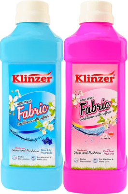 Klinzer After Wash Fabric Conditioner with Softener | Blue & Pink Lily Fragrance | 2L(2 x 1 L)