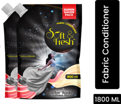 Soft & Fresh Vanilla Dreams after wash Fabric Conditioner increase shine,softness & Freshness(2 x 900 ml)