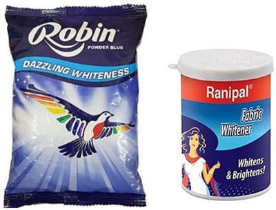 Robin dazzling whiteness powder 100g m + fabric whitener 80 gm combo kit Fresh Fabric Whitener(2 x 90 g)