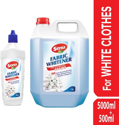 Senu Fabric Whitener with Bleach for White Clothes | Stain Remover |QTY: 5000ml+500ml Fragrance-Free Fabric Whitener(5500 ml)