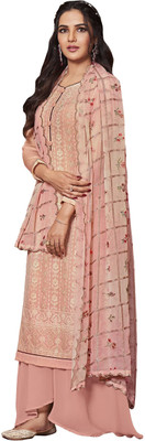 DRAVINAM Trends Georgette Embroidered Salwar Suit Material