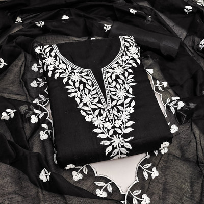 ShopGlobal Georgette Embroidered Salwar Suit Material