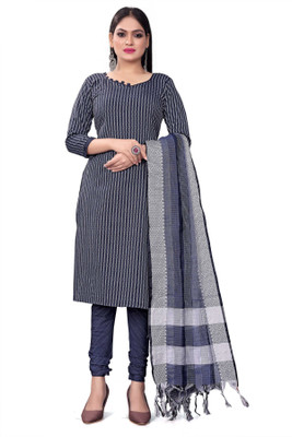 RUDRAA FAB Cotton Blend Embellished Salwar Suit Material