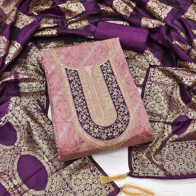 NF FAB Chanderi Printed Salwar Suit Material