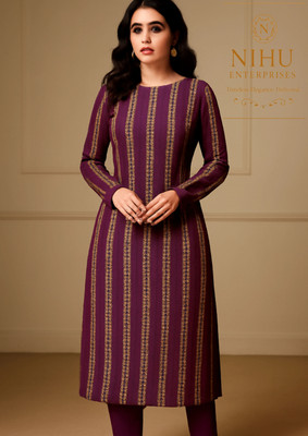 NIHU ENTERPRISE Georgette Embroidered Gown/Anarkali Kurta & Bottom Material