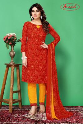 ANAND Crepe Printed, Paisley Salwar Suit Material