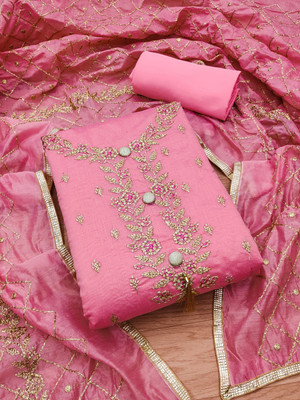 Divastri Art Silk Embroidered Salwar Suit Material