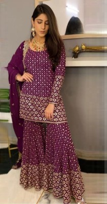 RAJESH TEX Georgette Embroidered Salwar Suit Material