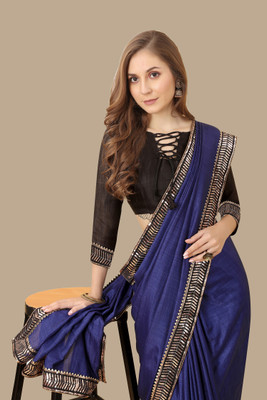 ENCLIQ Art Silk Solid, Self Design Blouse Material