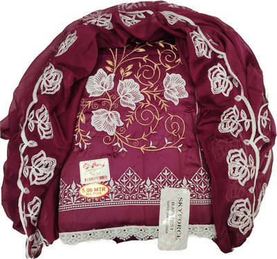 iKrishna Cotton Blend Embroidered Salwar Suit Material