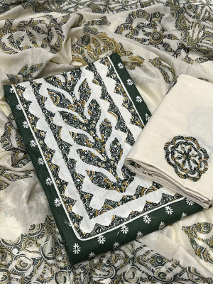 PUNRASAR TEXTILE Cotton Blend Floral Print Salwar Suit Material