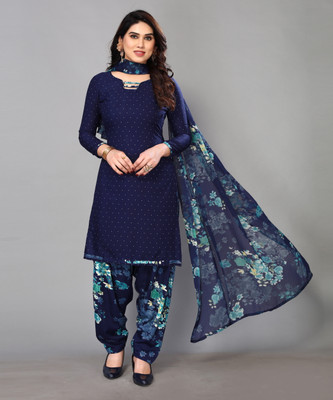 SAPTAPADI DESIGNER Crepe Printed Salwar Suit Material
