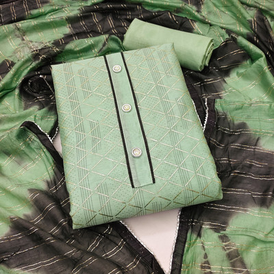 manvaa Chanderi Embroidered Salwar Suit Material