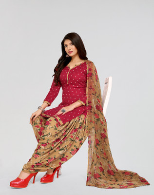 VihaanExim Crepe Printed Salwar Suit Material