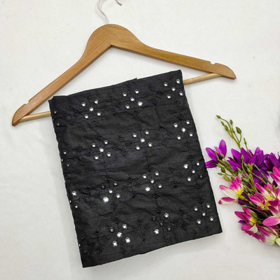 KALKANI BROTHERS Cotton Blend Embroidered Blouse Material