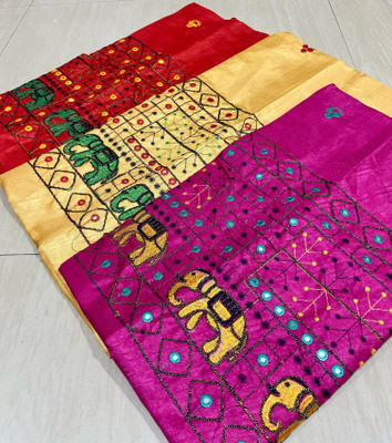 Kjs Cotton Silk Embroidered Blouse Material