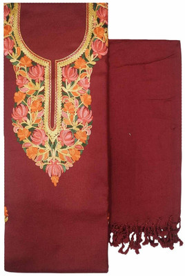 Kashmiri Wool Embroidered Salwar Suit Material