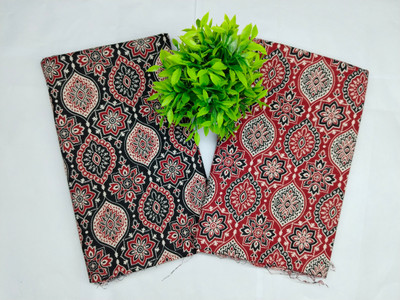 MEHAK PRETTY CLOTHES Pure Cotton Printed, Self Design, Colorblock Blouse Material