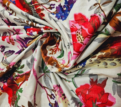 HARUSHA Cotton Blend Floral Print Multipurpose Running Fabric