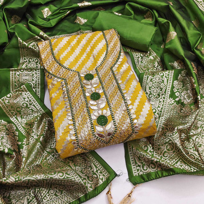 NIDHI'S FASHION Jacquard Embroidered Salwar Suit Material