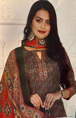 GUMBERTEXTILES Wool Graphic Print Salwar Suit Material