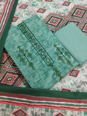 Sublime W Pure Cotton Embroidered, Printed Salwar Suit Material