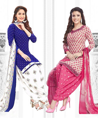 Caoimhe Crepe Solid, Printed Salwar Suit Material